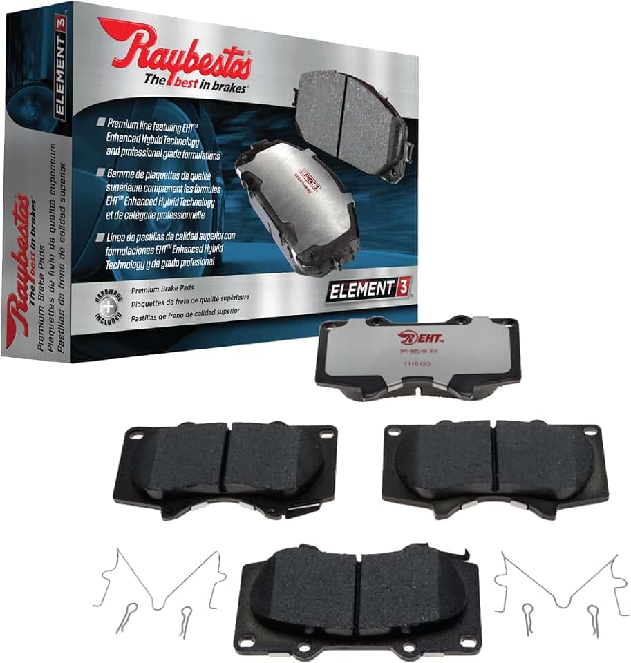 Raybestos Element3 Automotive Replacement Front Hybrid Brake Pad Set for Select 2002-2007 Jeep Liberty (EHT856AH)