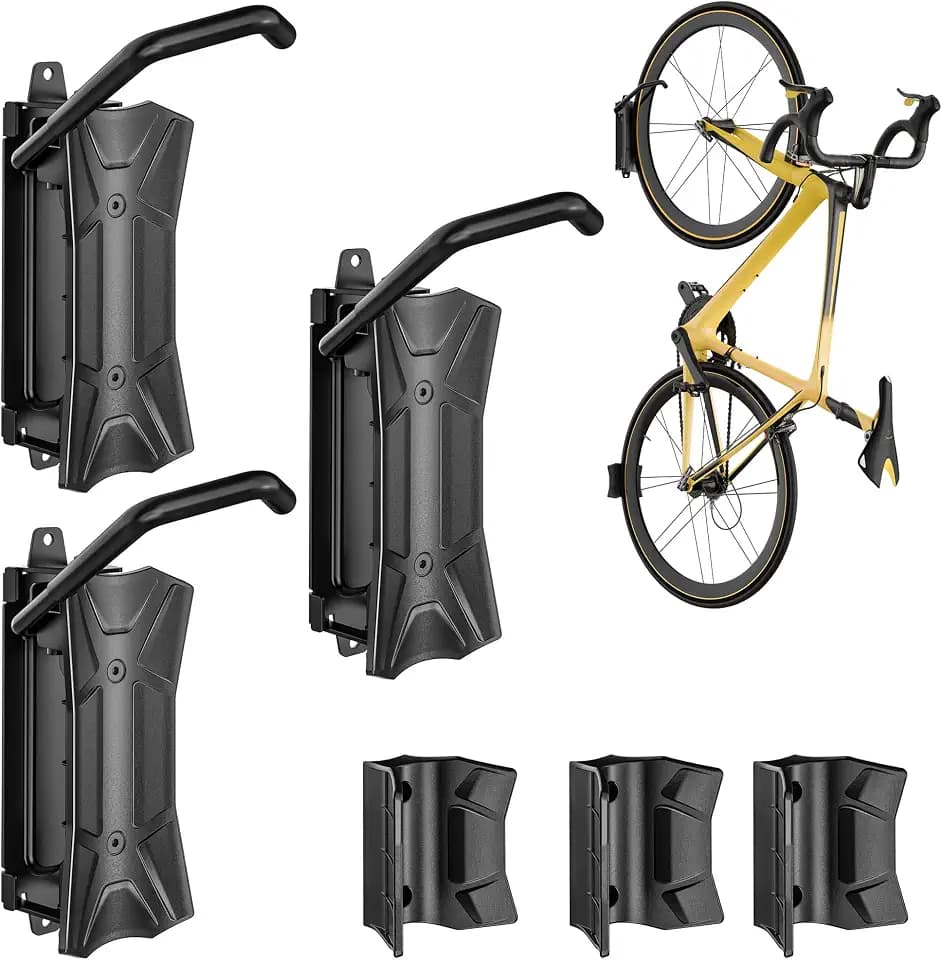monTEK Heavy Duty Swivel Bike Wall Mount Holds Up to 77lbs, 3 Pack