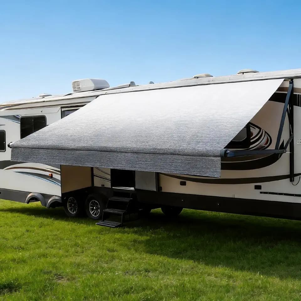 NAIMORUI RV Awning Fabric Replacement, 19.5oz Heavy Duty Camper Awning