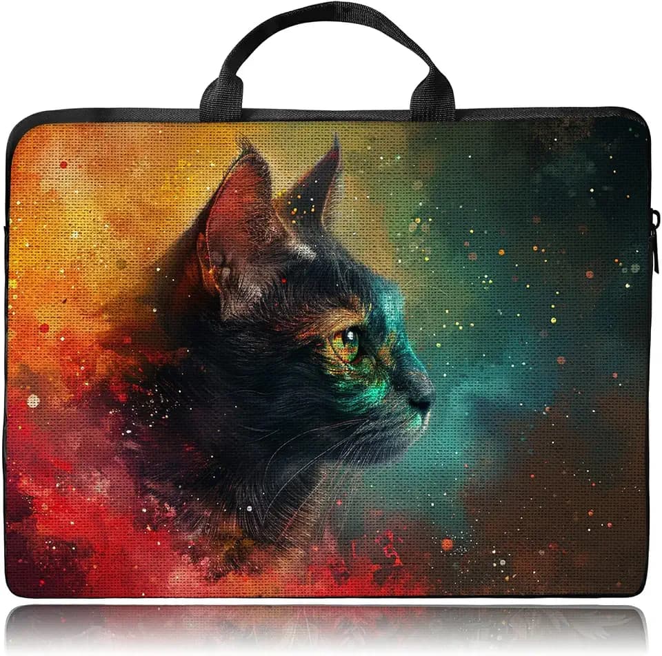 Cat Laptop Sleeve Case,14 15 15.4 15.6 inch Laptop Bag Case with Handle for Women,Traveling Computer Sleeve Compatible with MacBook,HP,Dell,Lenovo