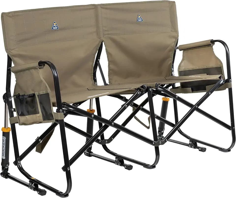 GCI Outdoor Tandem Rocker | Comfort Camping Chair Built for Two - Aged Fatigue