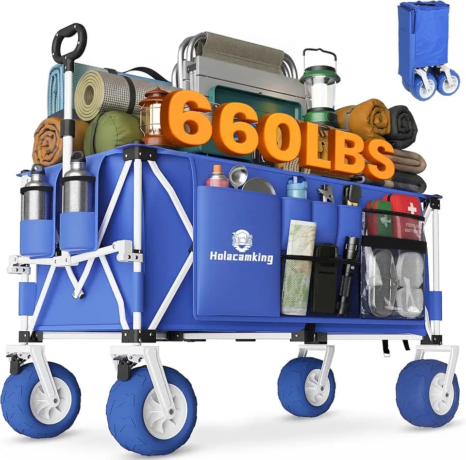 Oversized Wagon Carts with Big Solid Wheels, Extra Large