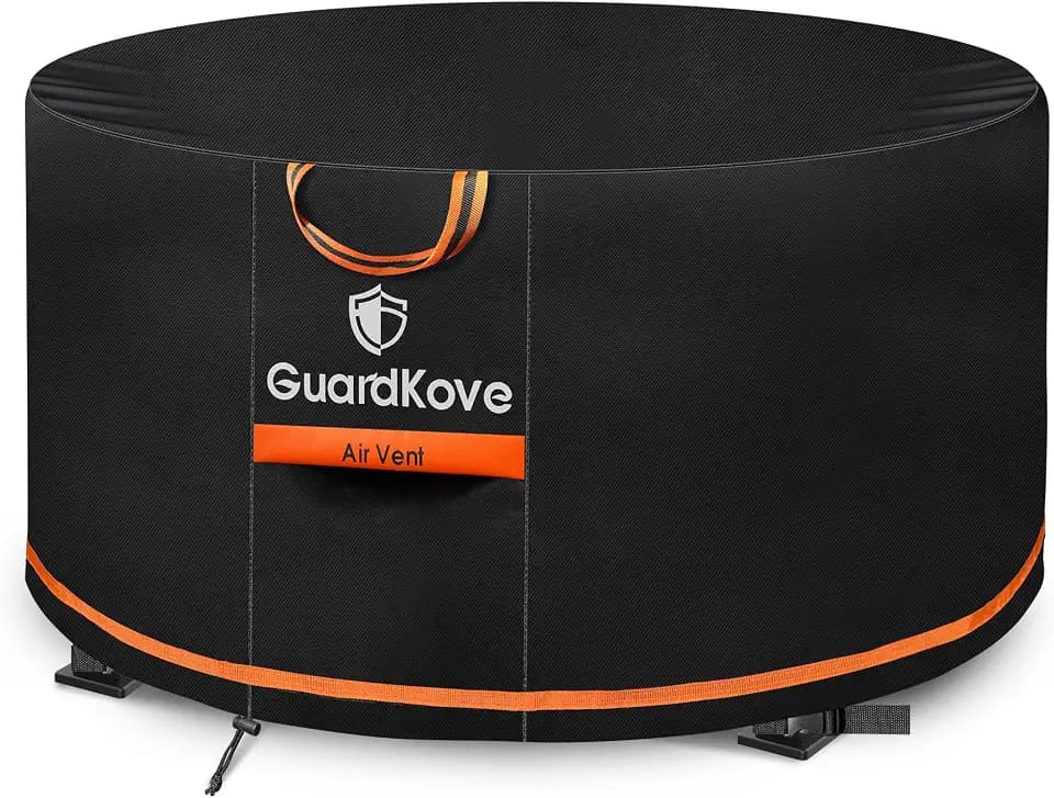 [Upgraded 1000D Heavy Duty Fabric] 36 inch Fire Pit Cover Round