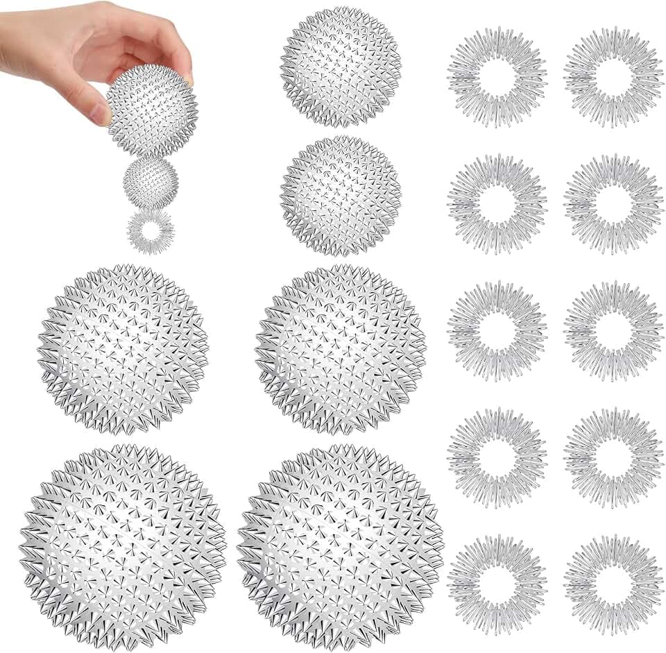 Zocipro 6 Stück Magnetic Acupressure Balls mit 10 massageringe für finger
