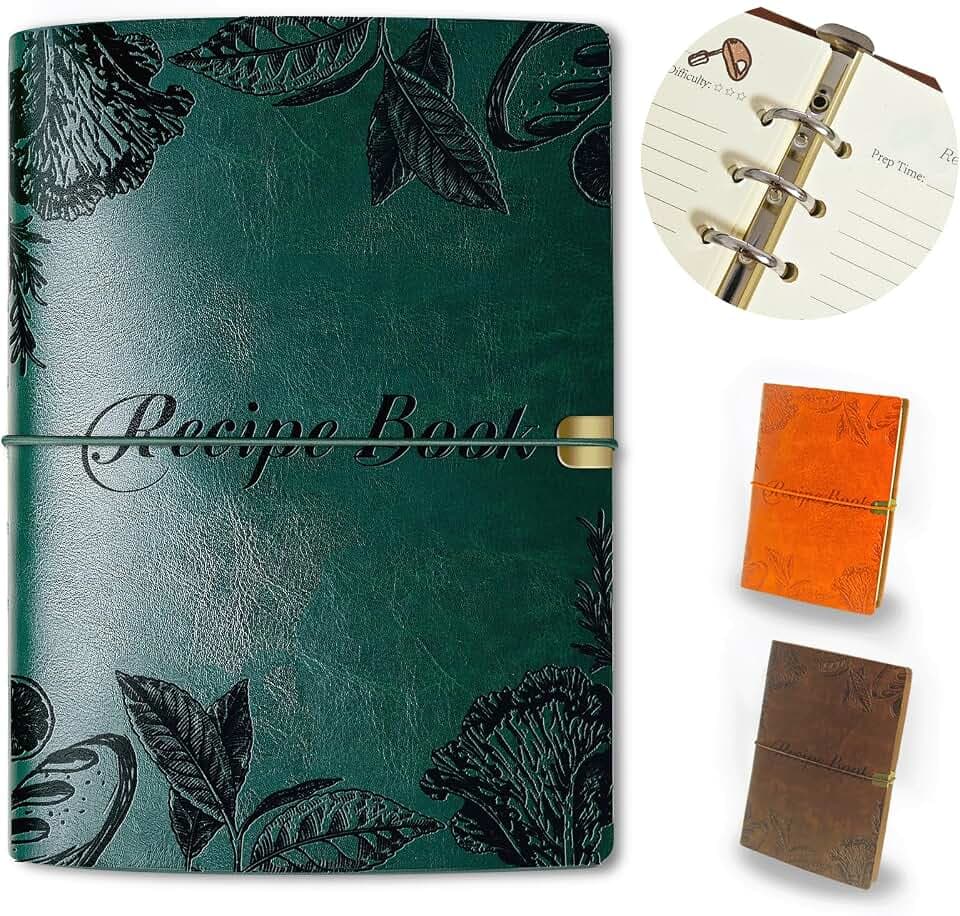 Blank Recipe Book to Write in Your Own Recipes, Leather Cookbook