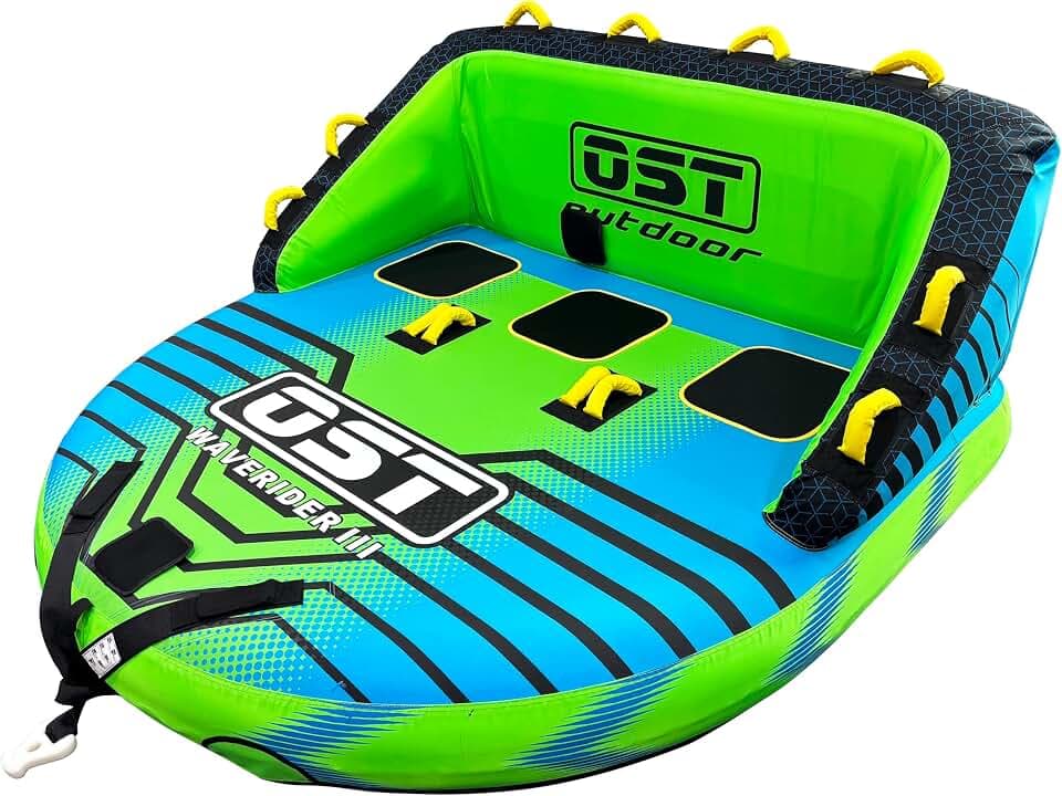 2-4 Person Towable Tubes for Boating, Sofa Style Boat Tube, Water Sports Inflatable Towables Tubes for Boats to Pull, Dual Tow Points, Durable Nylon Cover
