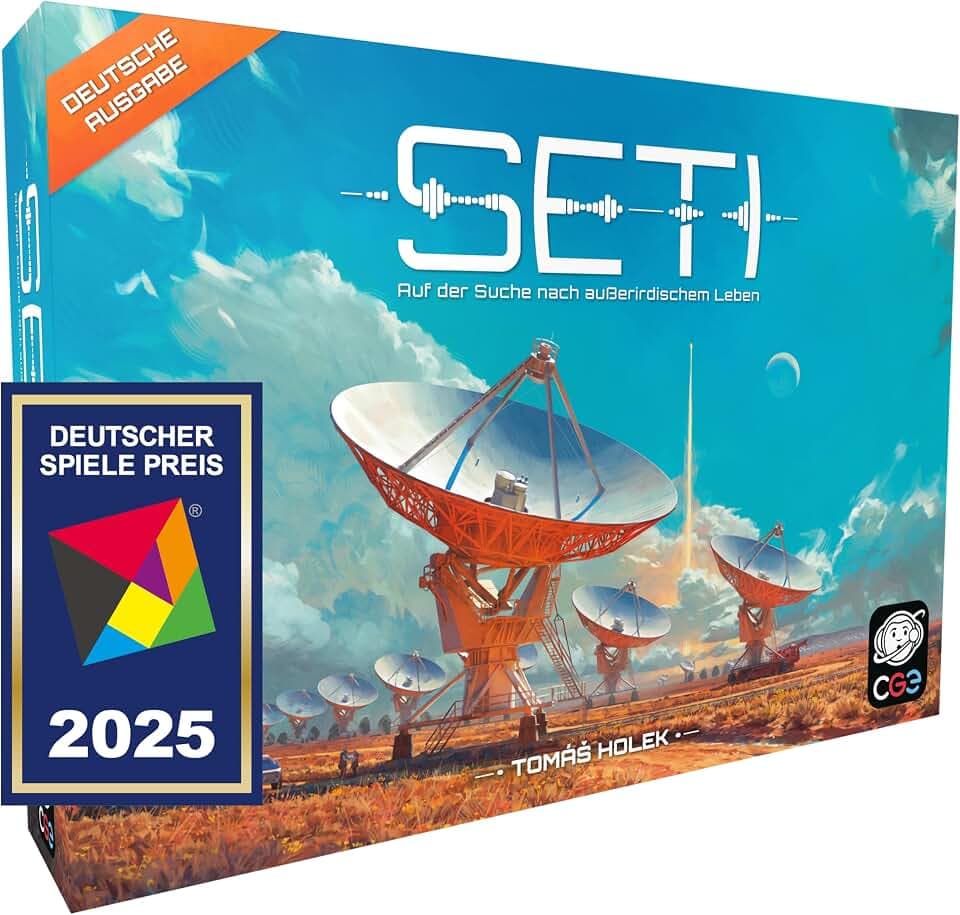 CGE Czech Games Edition SETI: Auf der Suche nach außerirdischem Leben - Astronomisches Brettspiel im Weltall - Strategisches Sci-Fi-Erkundungsspiel im Kosmos - Deutsch - 1-4 Spieler - ab 14 Jahren