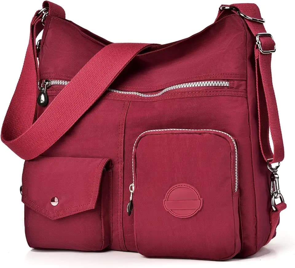 Hobo Purse for Women, Nylon Crossbody Shoulder Handbag Convertible Backpack