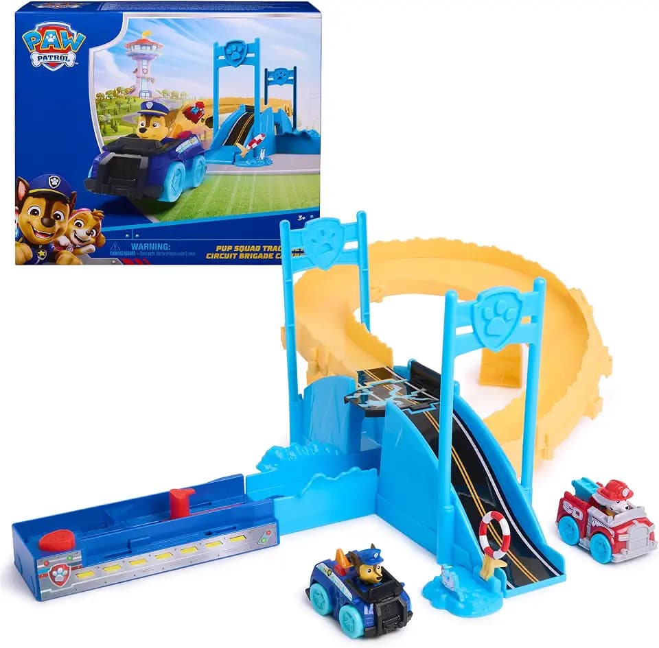 PAW Patrol Pup Squad Track Set Looping Playset & Toy Car Vehicle