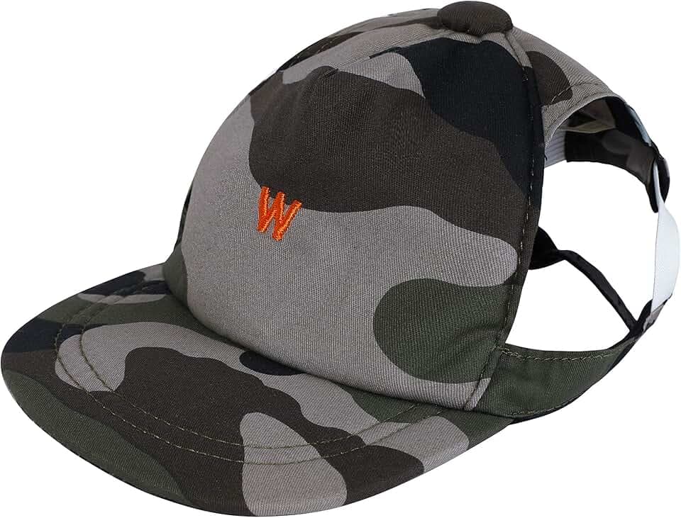 Wouapy Cap für Hunde, T3, für Kopfumfang, vertikal, 30 bis 36 cm, Camouflage
