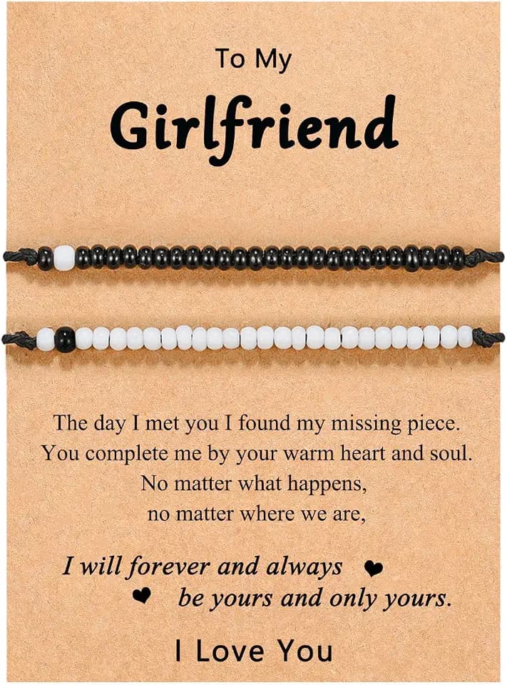 UNGENT THEM Pinky Promise Matching Bracelet for Couples Soulmate Man Distance Relationship Gifts for Women Men Him Her…