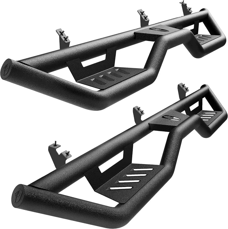 Tyger Auto Tyger Kobra Running Boards Compatible with 2024-2026 Toyota Tacoma (Fits Hybrid) | Double Cab | TG-KB2T25002 | Textured Black Drop Step Rail