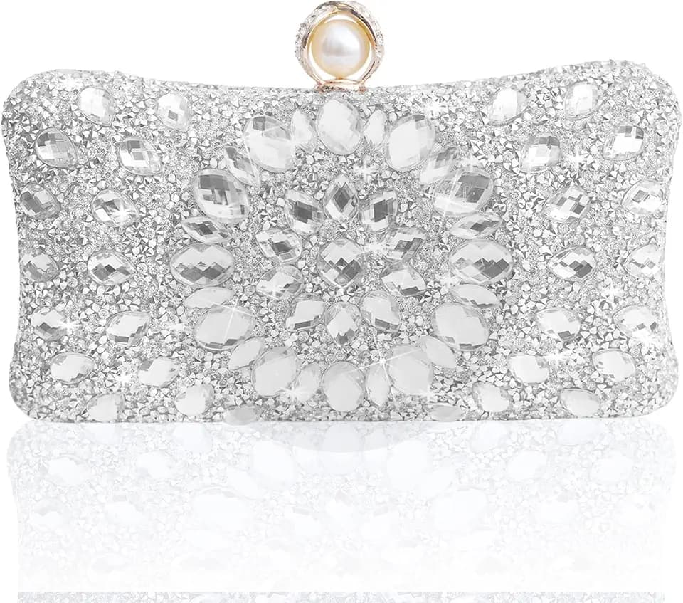 Sparkly Women's Evening Clutch Purses Rhinestone Bag Luxury Handbags For Weddings Formal Prom Party