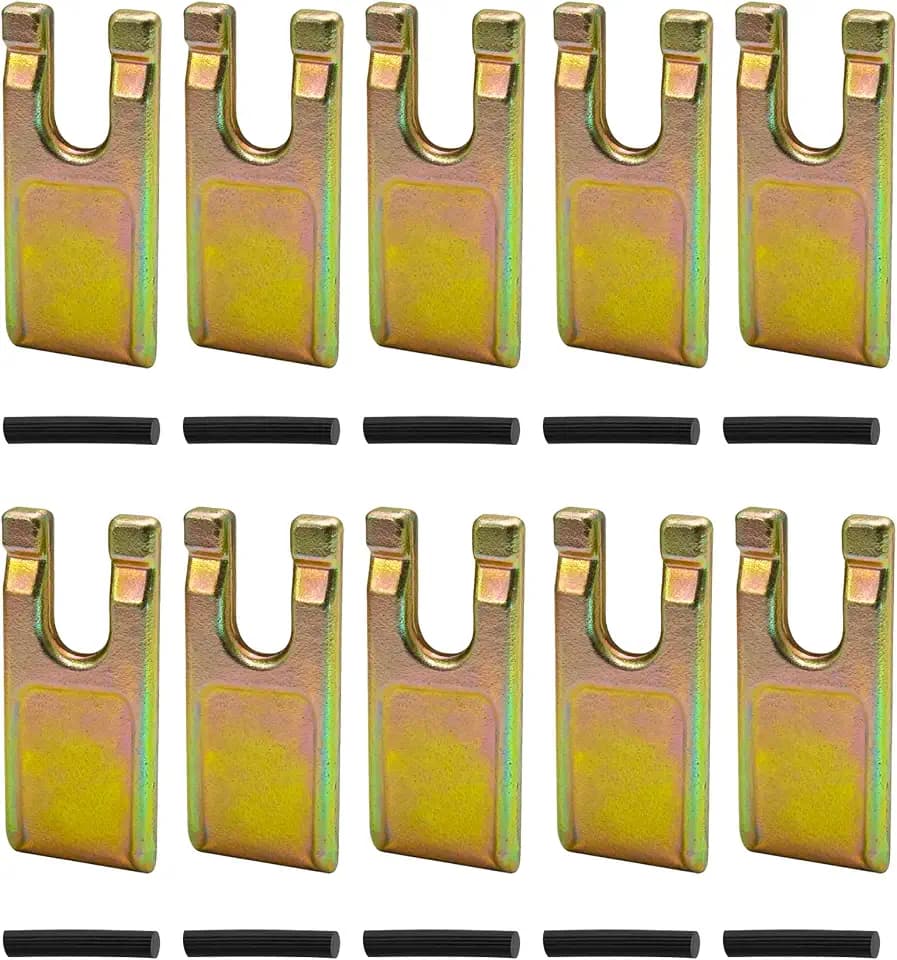 10Pcs 35 Size Spiral Drill Teeth Compatible with Excavator Loader Auger Attachment for Digging Crumbly Rock, Soil, Bricks, Heavy Duty Construction Tool with Rubber