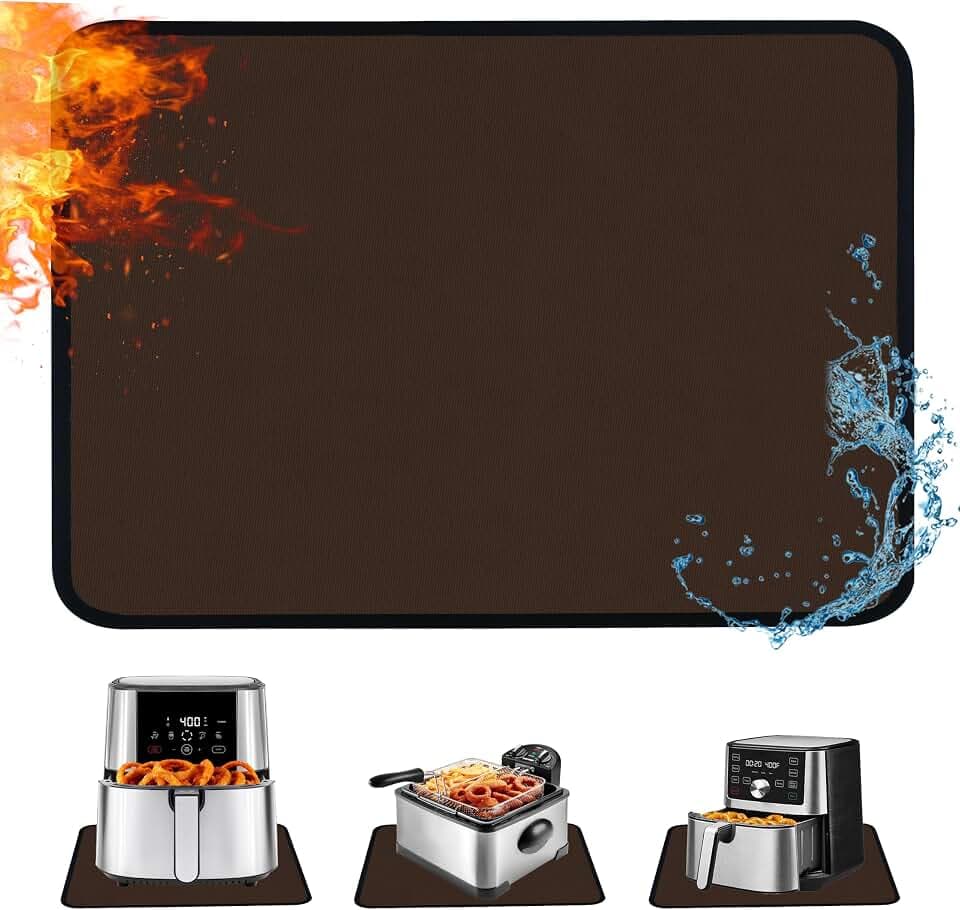 TOHONFOO Heat Resistant Mats for Countertop & Air Fryer, 20x16 in, Coffee