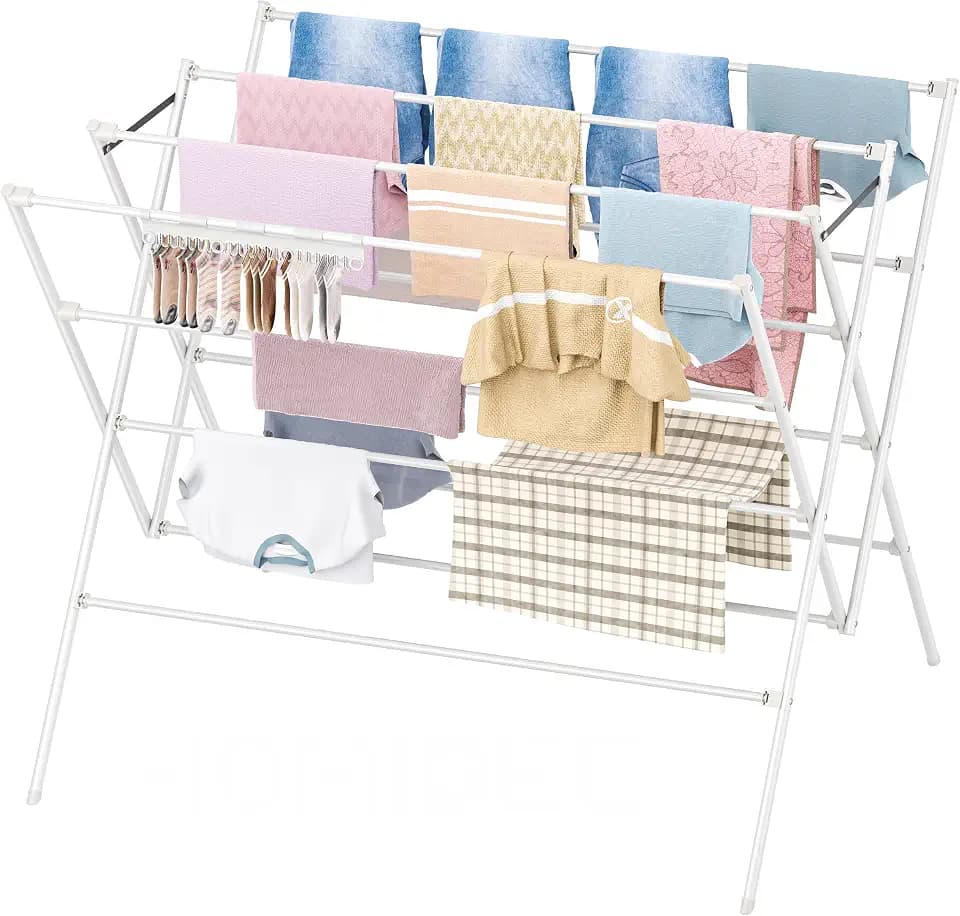 Drying Rack Clothing,35.4in Long Drying Poles Large Clothes Drying Rack