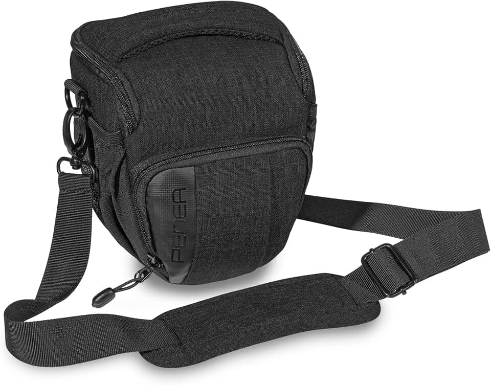 Pedea Kameratasche Fashion für Spiegelreflex DSLR SLR Spiegelreflexkamera Fototasche für DLSM Systemkamera mit Regenschutzhülle für Zubehör und Objektive, Gr. M schwarz
