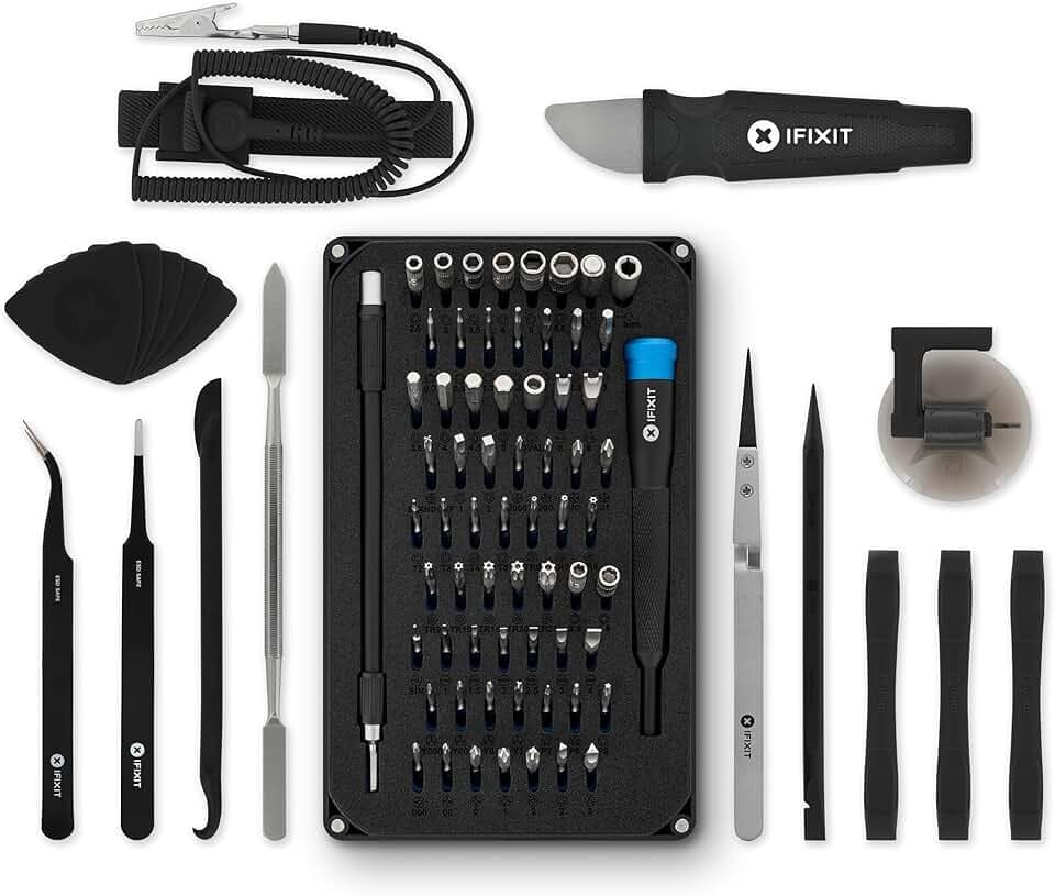 iFixit Pro Tech Werkzeugsatz (Schwarze Ausgabe) | Elektronik-Bit-Set und Öffnungswerkzeuge für Handy, Laptops, PC, Spielekonsolen, Reparaturen im Haushalt