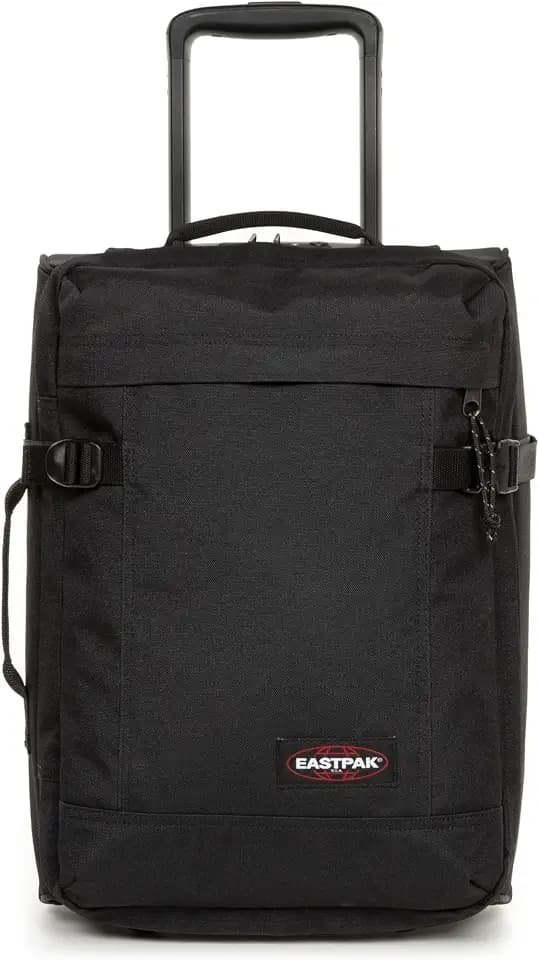EASTPAK Tranverz XXS Kabinenkoffer (45 x 32 x 20 cm), Leichter Handgepäck Trolley mit Rollen, TSA-Schloss & Doppelfach, Wasserabweisender Reisekoffer - Black