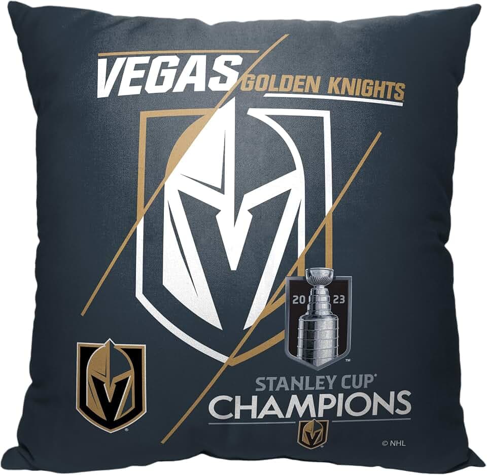Northwest NHL Vegas Golden Knights 2023 NHL Stanley Cup Champions Pillow, 18" x 18", Trick Play