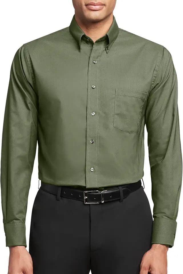 Van Heusen Men's Regular Fit Oxford Solid Buttondown Collar Dress Shirt