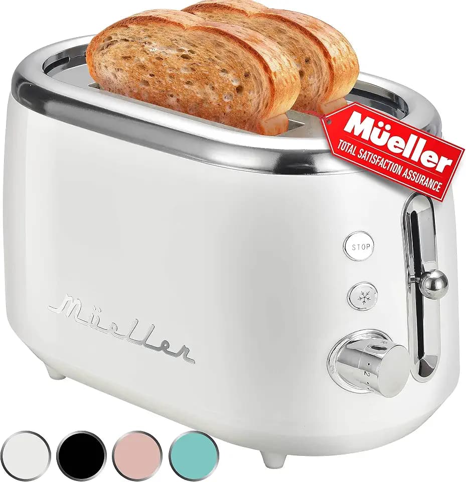 MUELLER HOME Retro Toaster 2 Slice, 7 Browning Levels