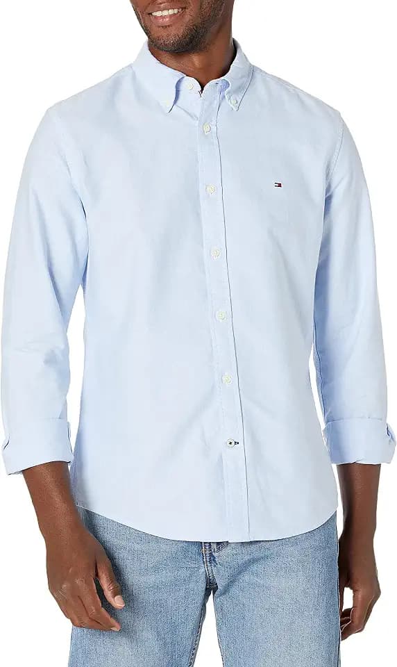 Tommy Hilfiger Mens Long Sleeve Button-Down Oxford Shirt in Regular Fit
