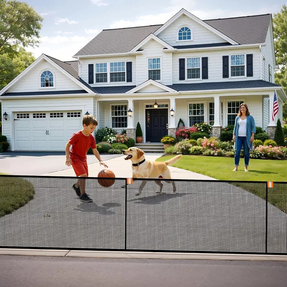 Driveway Net for Kids Safety – Driveway Safety Net Barrier, Stops Basketballs from Rolling into the Street