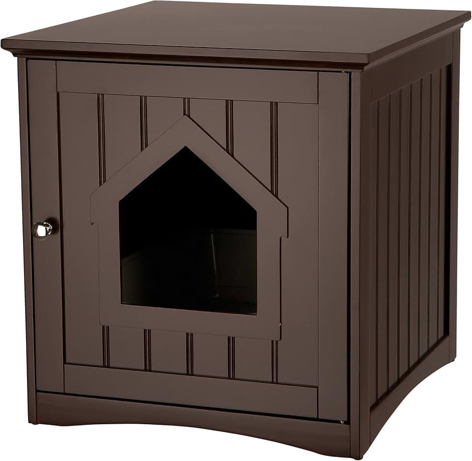 TRIXIE Small Litter Box Enclosure - Indoor Furniture for Cats - Use to Cover Litter - Add a Bed for a Retreat - Brown