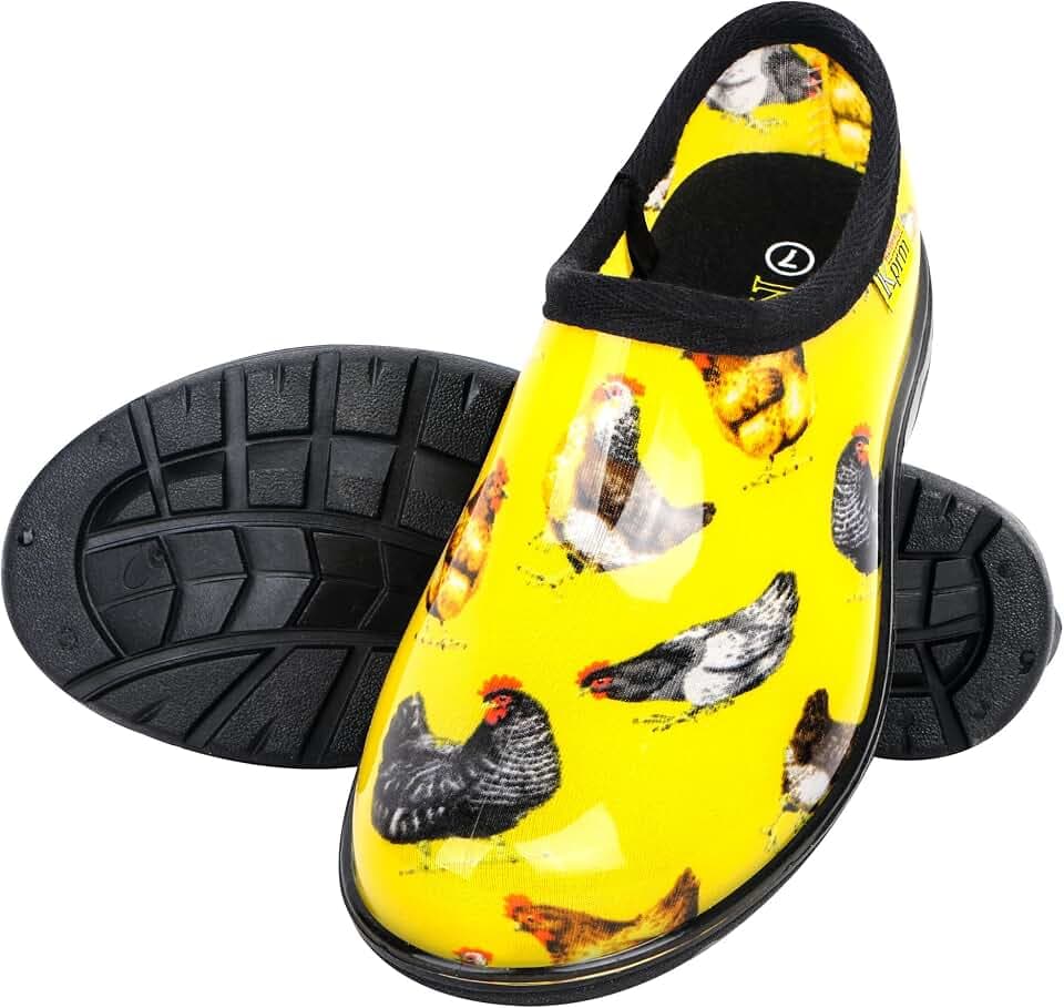Garden Shoes for Women Waterproof Slip-On Rubber Rain Gardening Clogs