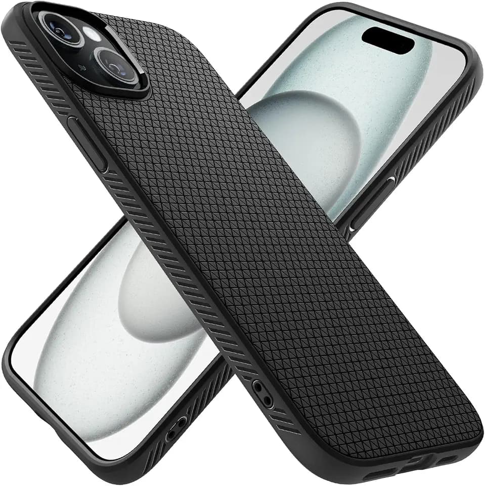Spigen Liquid Air for iPhone 15 Case, Matte Black