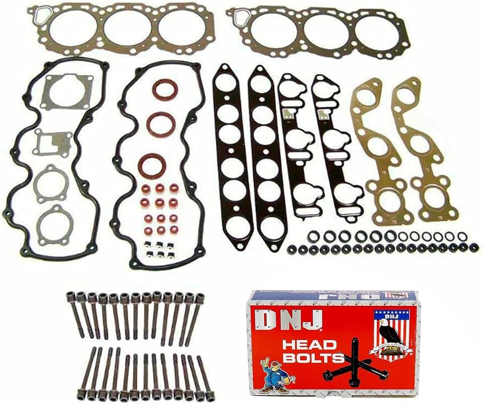 DNJ HGB639 Engine Cylinder Head Gasket Set with Head Bolt Kit, Complete Repair Set for 1999-2004 Nissan Frontier Quest Xterra 3.3L V6 12V SOHC 3275cc