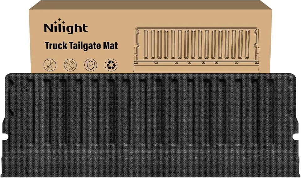 Nilight Tailgate Mat for Toyota Tacoma 2005-2023 2nd 3rd Gen All Weather TPE Anti-Slip Custom Fit Truck Tailgate Protector Cover Liner