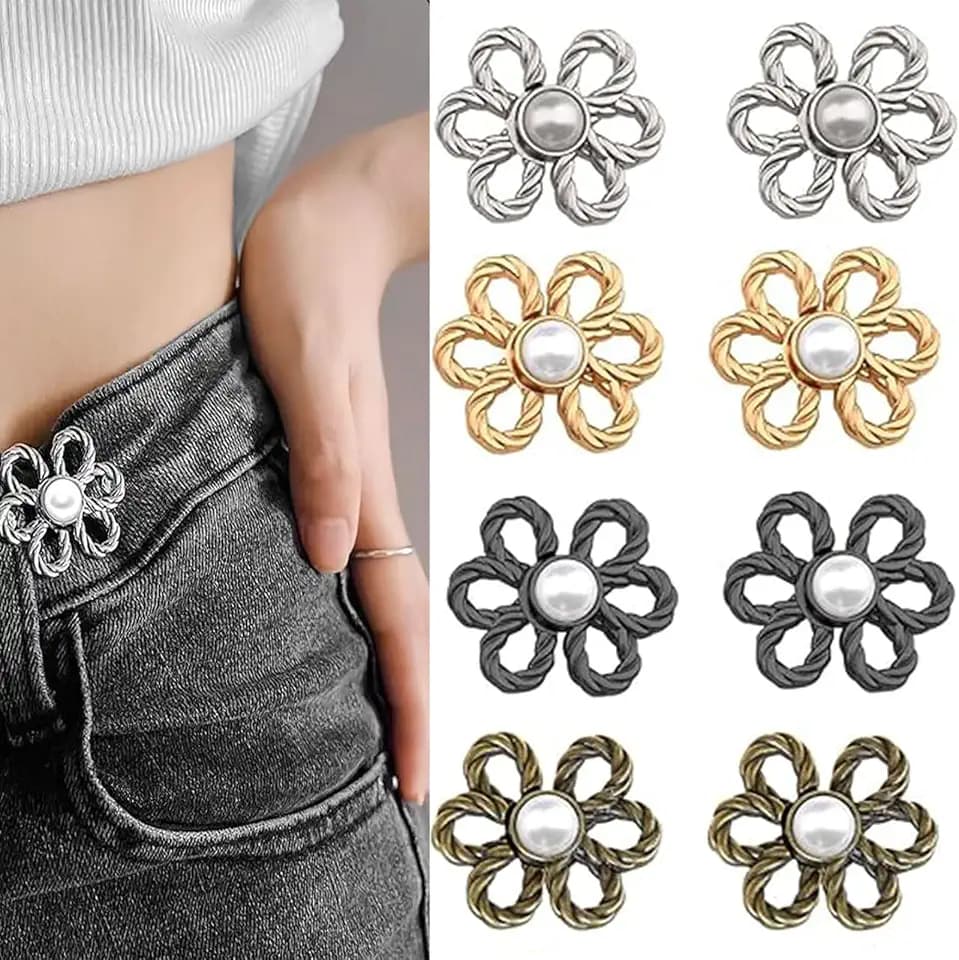 Hosenbund Enger Machen Clip, 8 Stück Knöpfe Hosen Enger Machen Clip Waist Knots Hosen Verkleinern Hosenverkleinerung Jeans Taillenstraffer Ohne Nähen für Rock T Shirts