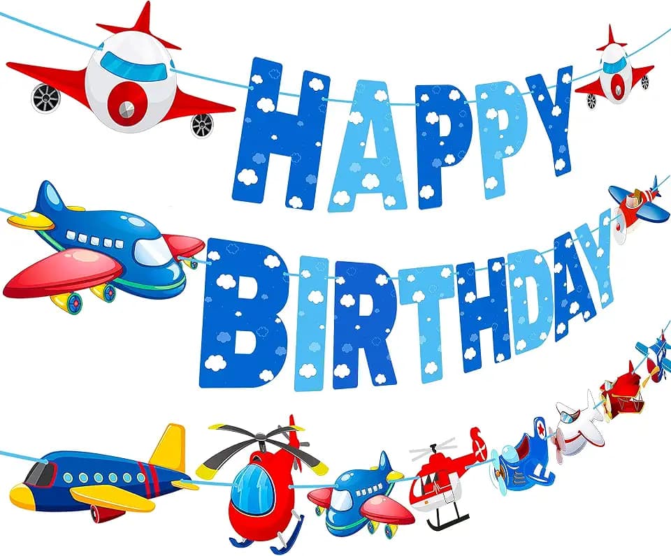 Airplane Birthday Party Banners Airplane Birthday Party Decorations 3Pcs Aircraft Cutout Banners Aviation Party Hanging Decorations for Plane Theme Baby Shower Supplies