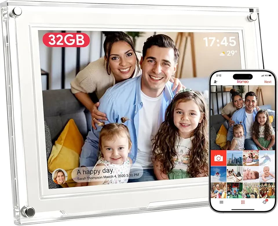 Frameo 10.1 Inch WiFi Digital Picture Frame with IPS Touch Screen