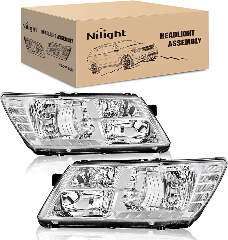 Nilight Headlight Assembly Compatible with 2009-2020 Dodge Journey
