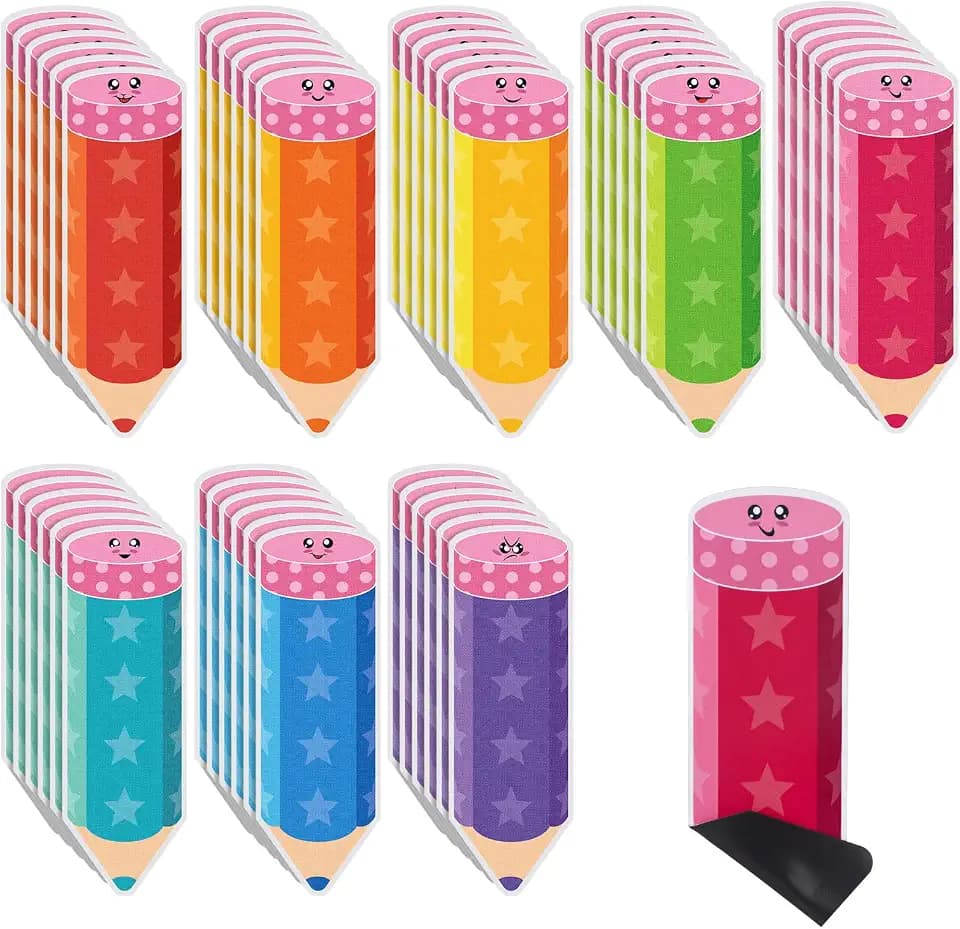 Resurhang 48 Pcs Pencil Magnetic Name Tags for Classroom
