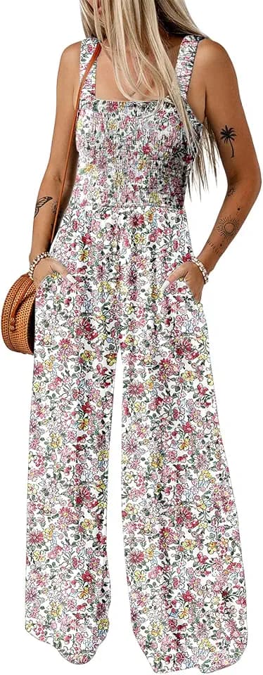 Dokotoo Women's Loose Overalls Jumpsuits One Piece Sleeveless Rompers