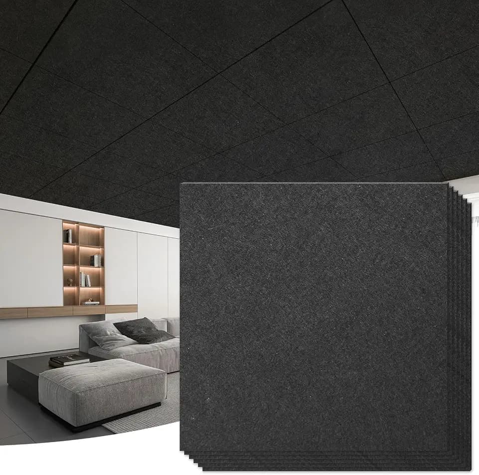 Art3d Acoustic Drop Ceiling Tiles, 2x2 ft, 12-Pack, Covers 48 Sq. Ft.