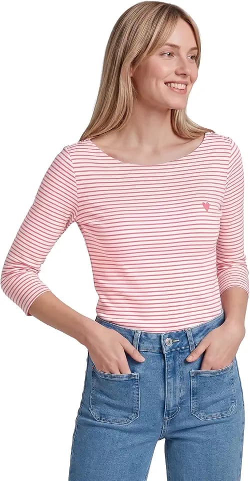 TOM TAILOR Damen Longsleeve mit Herz-Stickerei auf der Brust