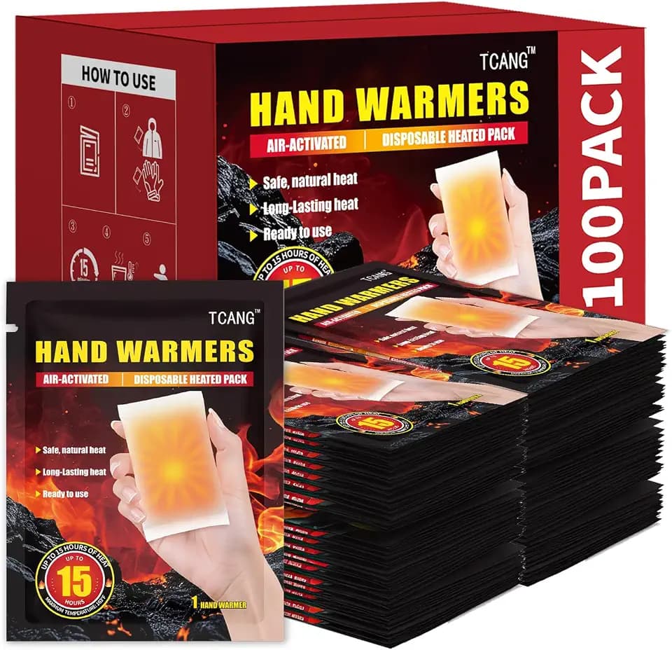 Hand Warmers Disposable - Up to 15 Hours of Heat - 10/50/100/200 Pack Super Lasting Air Activated Warmers, All Natural, Portable for Body, Hands & Toes - Odorless Hot Warmer Heater for Outdoor