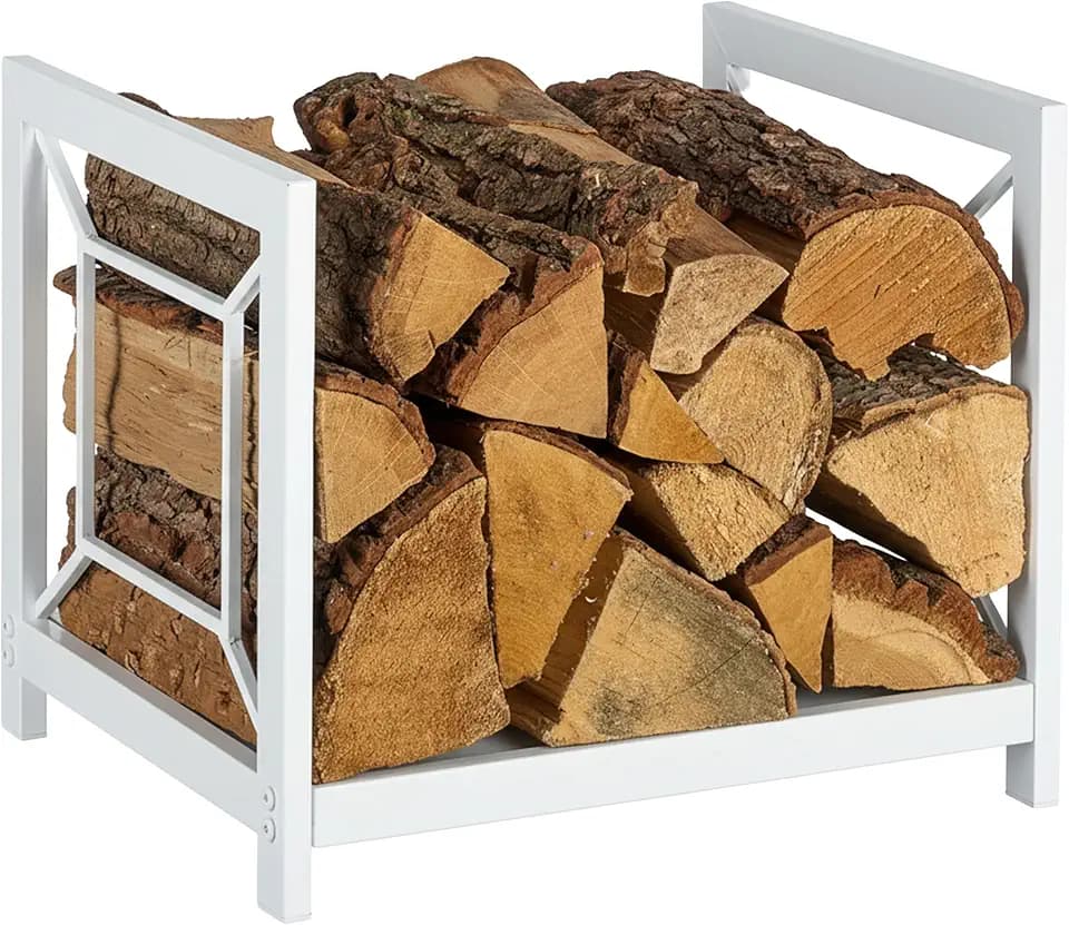 Relaxdays Kaminholzregal, Metall, HBT: 36x43x35,5 cm, Brennholzregal für Feuerholz, Stapelholz, Brennholz, Farbwahl