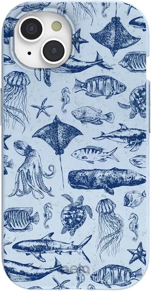 Pela | Phone Case Compatible with iPhone 15 | Limited Edition | Supports Wireless Charging | Cute Eco Friendly | Marine Life