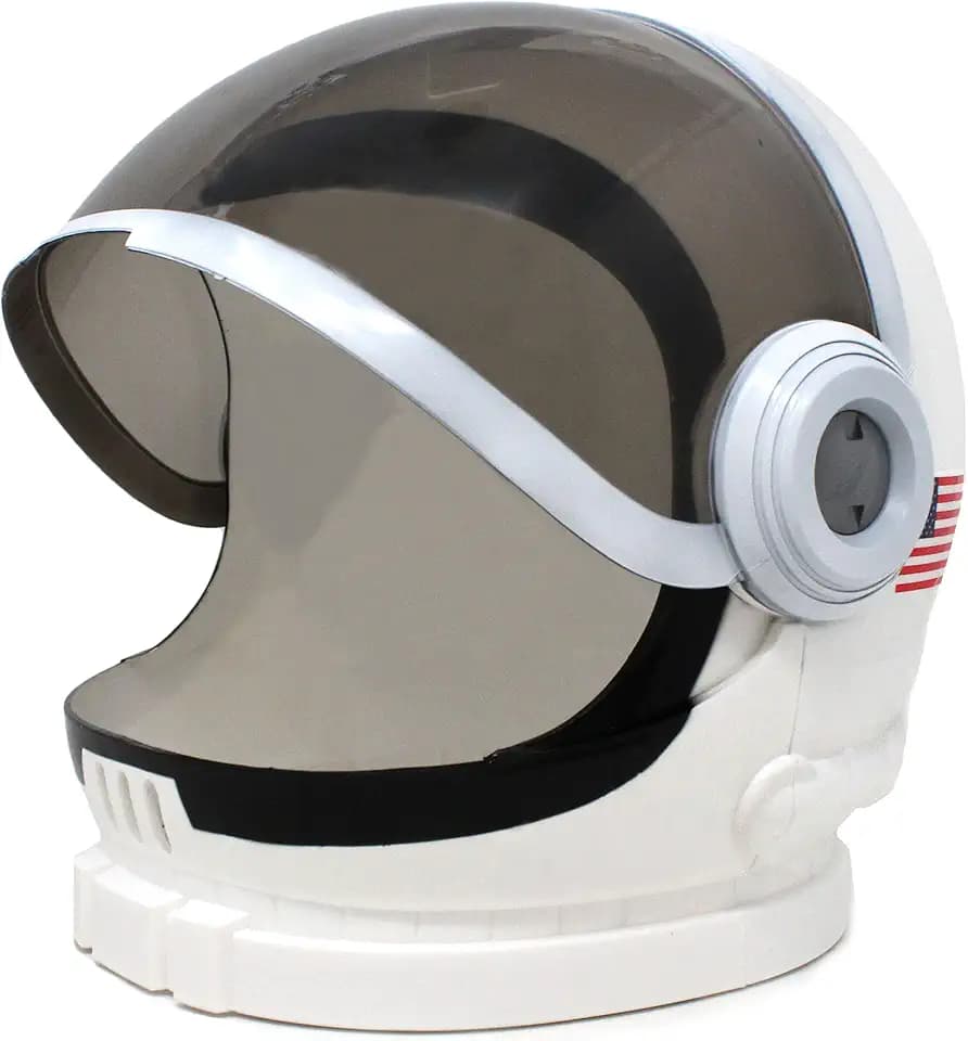 Spooktacular Creations Weißer Astronautenhelm mit beweglichem Visier, Rollenspielzeug für Geburtstagsfeier, Schulklassenzimmer Verkleidung, Rollenspielzubehör, Zubehör für Weltraumkostüme für Kinder