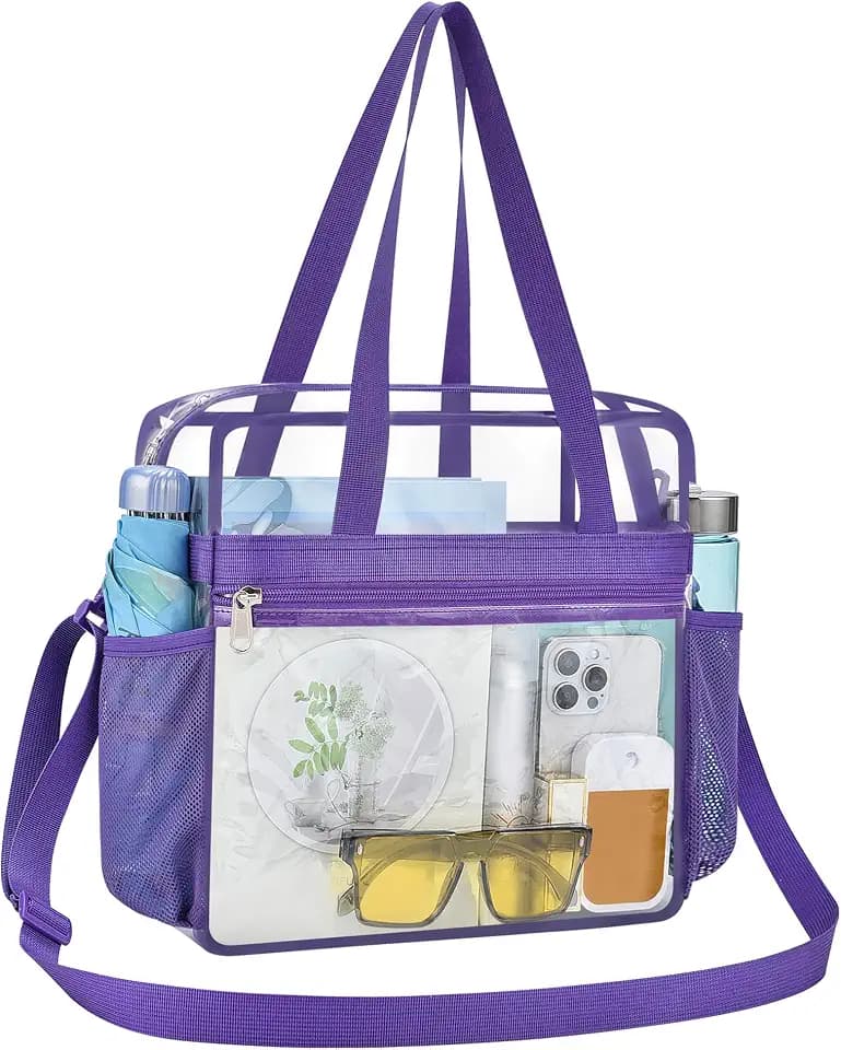 USPECLARE Clear Tote Bag for Stadium Events 12×6×12 Stadium Approved