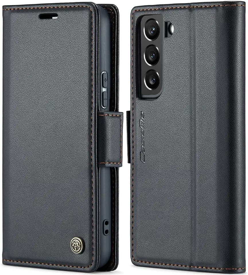 SINIANL for Samsung Galaxy S22 Wallet Case with RFID Blocking, Black