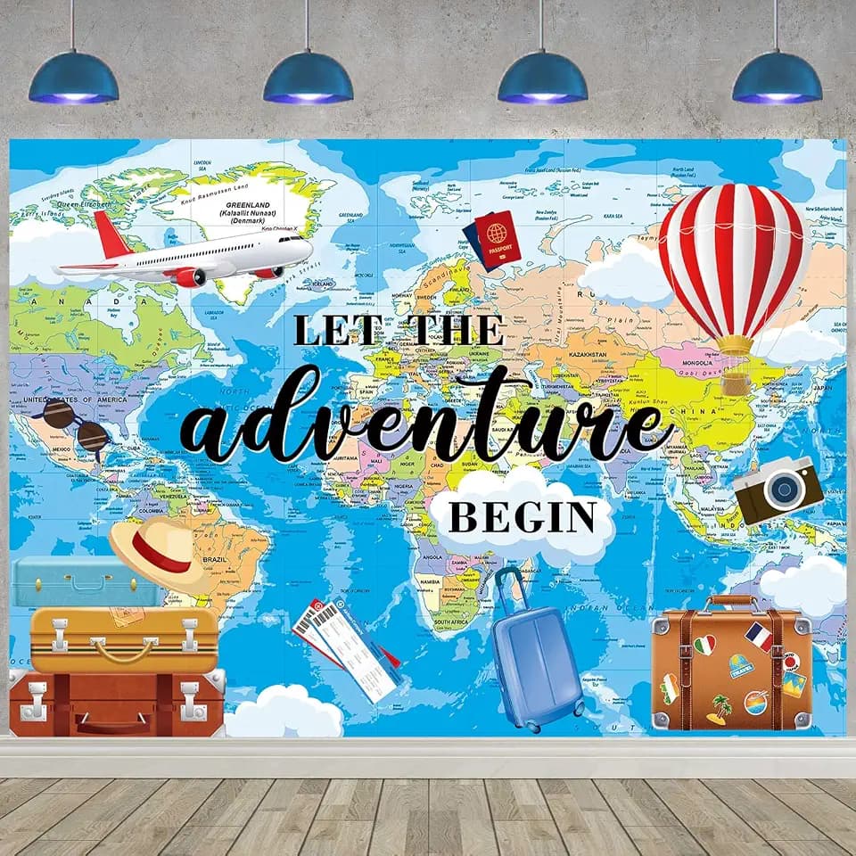 Adventure Awaits Backdrop Travel Theme Photography Backdrop 7X5FT