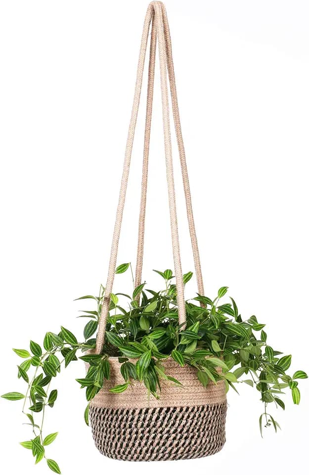 Hanging Planter Basket, Rope Woven Plant Holder hangers, Up to 7” Pot