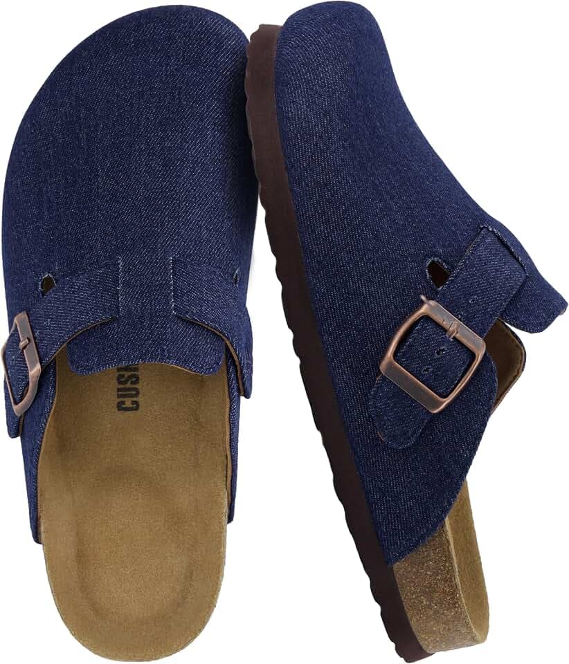 CUSHIONAIRE Hana Cork Footbed Clogs for Women, Slip On Fall Shoes